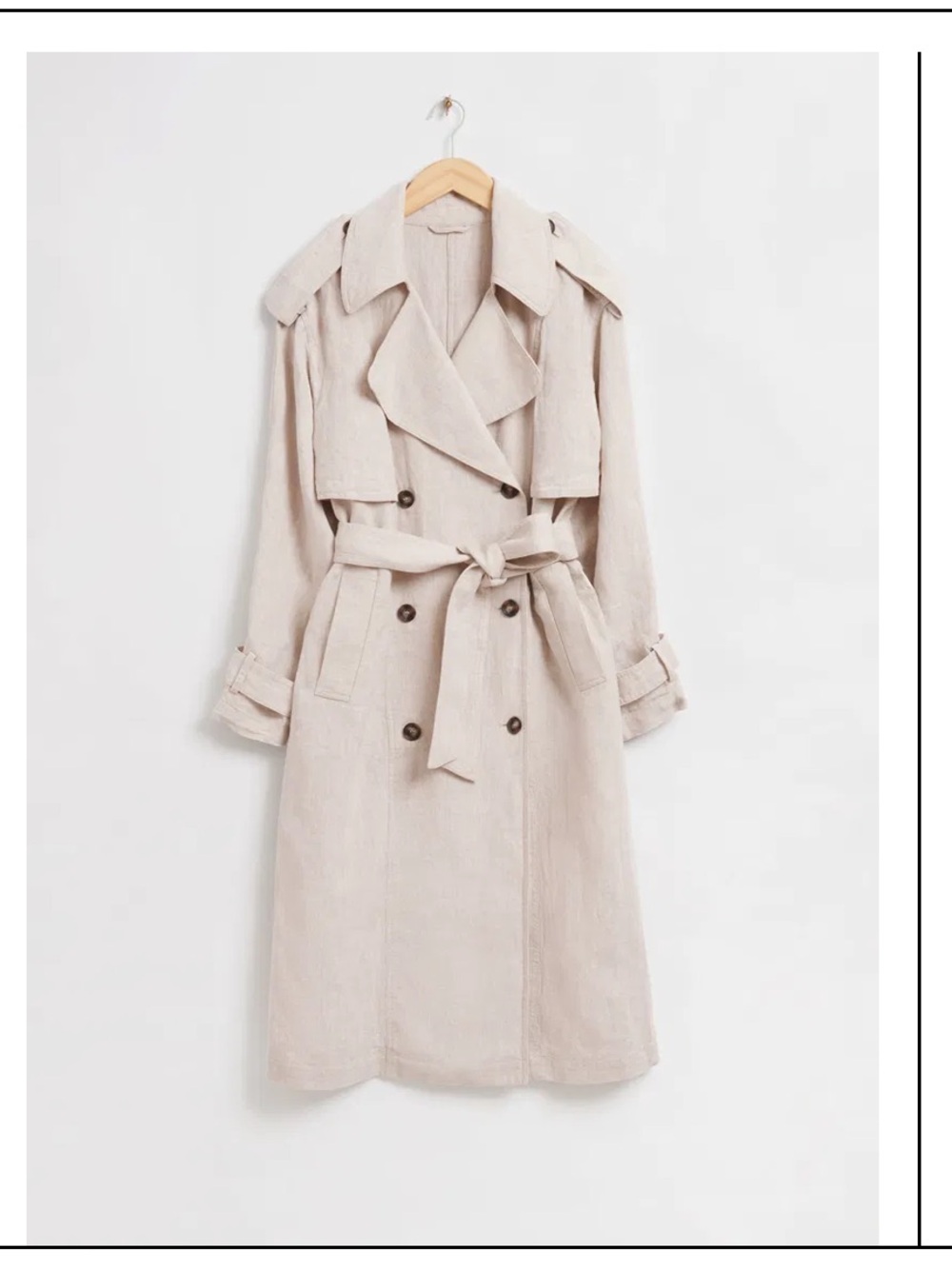 & Other Stories storm flap Linen Trench Coat